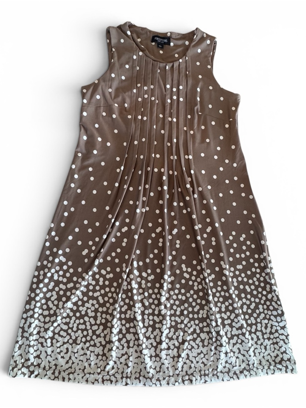 Perceptions Brown Dress with White Polka Dot Ombre